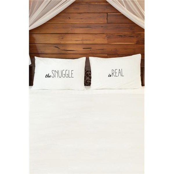 One Bella Casa One Bella Casa 75340CSE The Snuggle is Real Pillow Case; Black - Set of 2 75340CSE